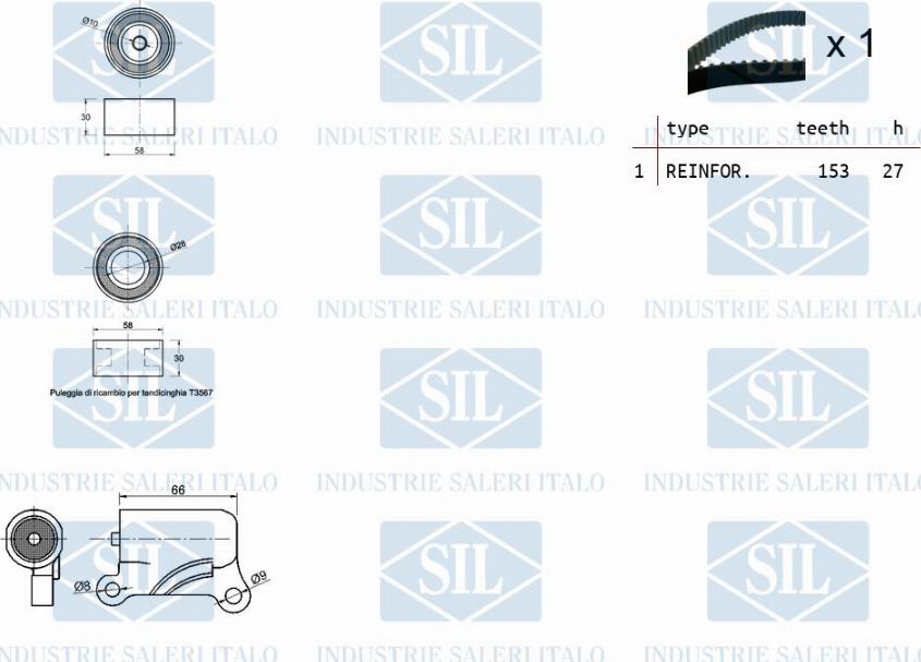 Saleri SIL TK1308 - Zobsiksnas komplekts www.autospares.lv