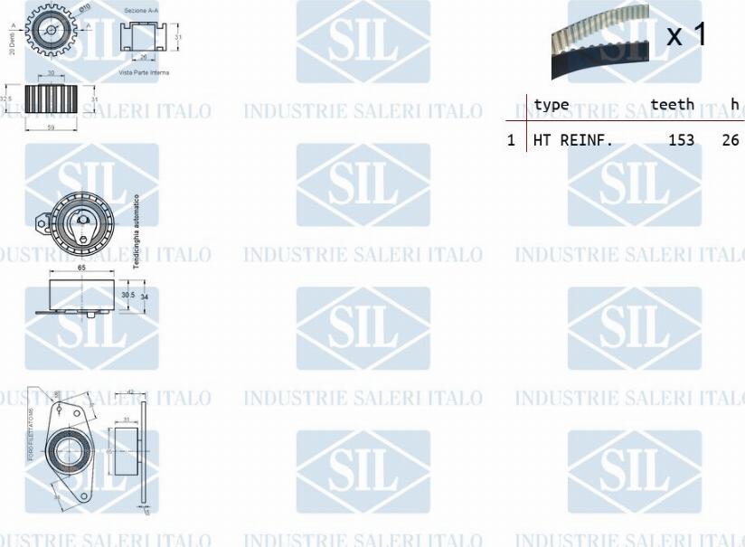 Saleri SIL TK1382 - Timing Belt Set www.autospares.lv