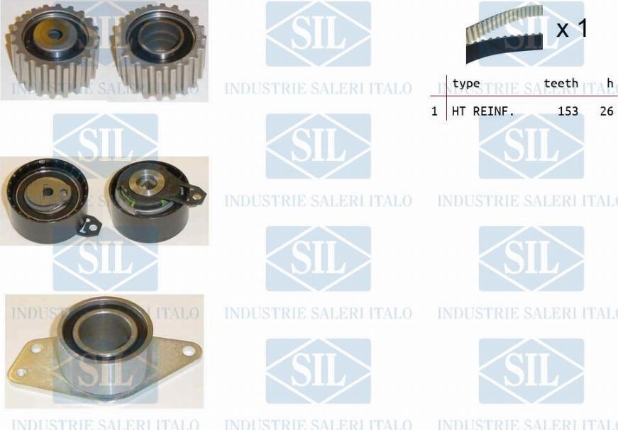 Saleri SIL TK1382 - Комплект зубчатого ремня ГРМ www.autospares.lv