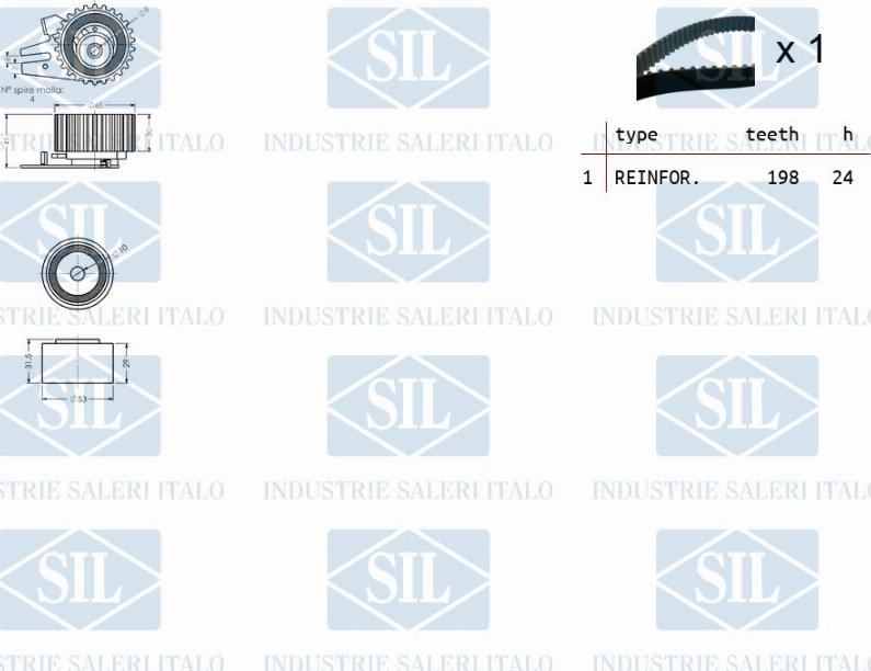 Saleri SIL TK1375 - Timing Belt Set www.autospares.lv