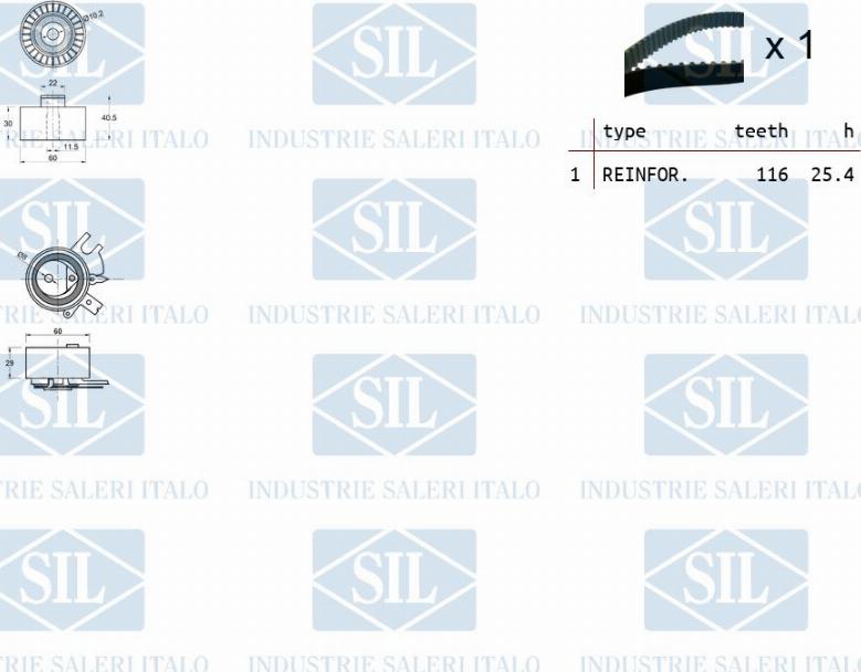 Saleri SIL TK1296 - Zobsiksnas komplekts www.autospares.lv