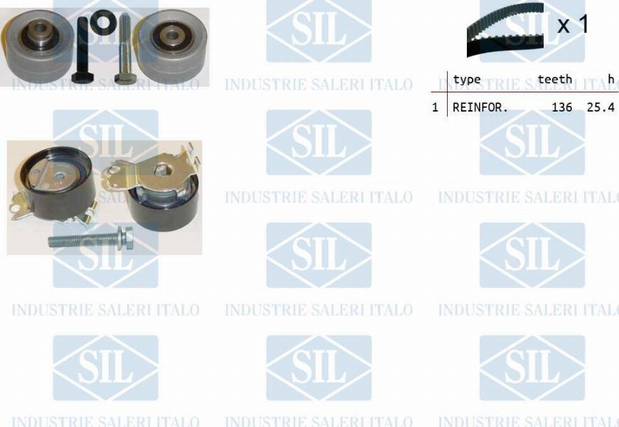 Saleri SIL TK1256 - Комплект зубчатого ремня ГРМ www.autospares.lv