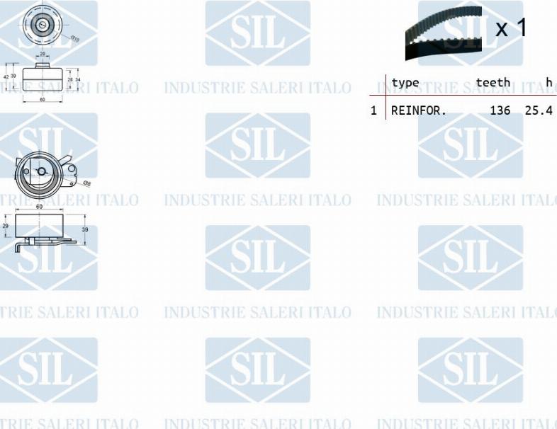 Saleri SIL TK1256 - Timing Belt Set www.autospares.lv