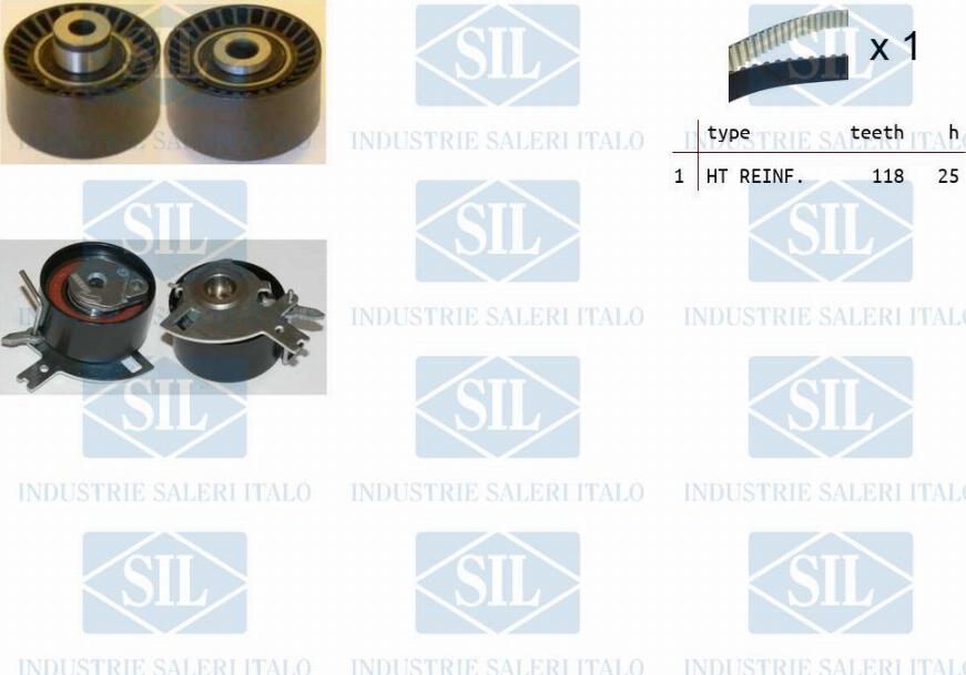 Saleri SIL TK1280 - Комплект зубчатого ремня ГРМ www.autospares.lv