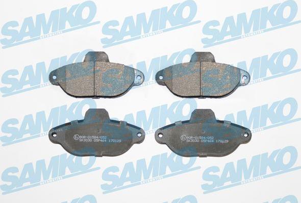 Samko 5SP464 - Тормозные колодки, дисковые, комплект www.autospares.lv