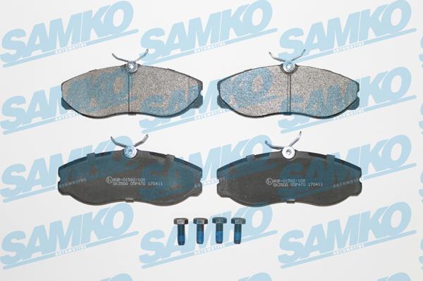 Samko 5SP470 - Тормозные колодки, дисковые, комплект www.autospares.lv