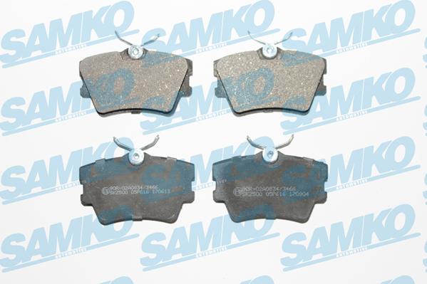 Samko 5SP616 - Тормозные колодки, дисковые, комплект www.autospares.lv