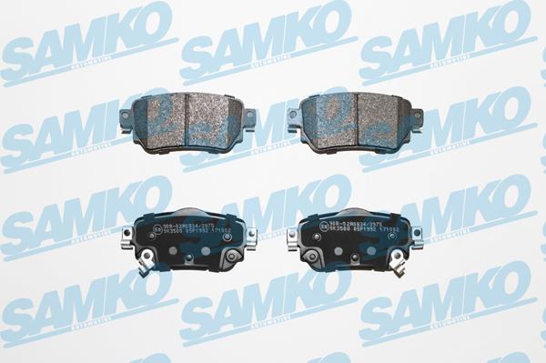 Samko 5SP1992 - Bremžu uzliku kompl., Disku bremzes www.autospares.lv