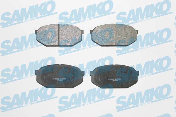 Samko 5SP198 - Тормозные колодки, дисковые, комплект www.autospares.lv