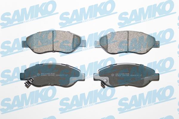 Samko 5SP1490 - Тормозные колодки, дисковые, комплект www.autospares.lv