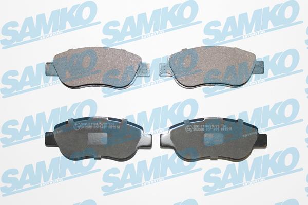 Samko 5SP1491 - Тормозные колодки, дисковые, комплект www.autospares.lv