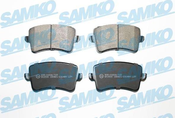 Samko 5SP1489 - Тормозные колодки, дисковые, комплект www.autospares.lv