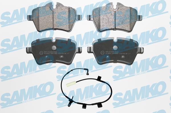 Samko 5SP1485A - Bremžu uzliku kompl., Disku bremzes www.autospares.lv