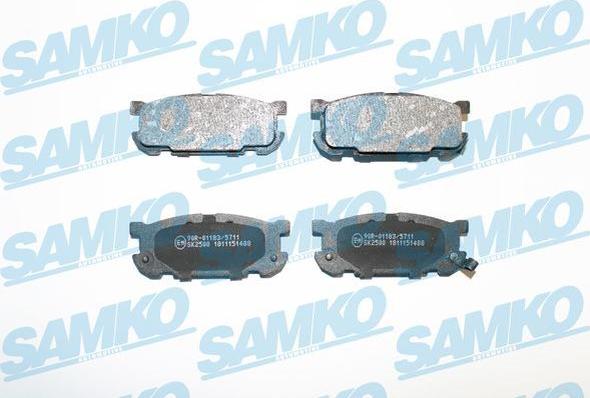 Samko 5SP1488 - Bremžu uzliku kompl., Disku bremzes www.autospares.lv