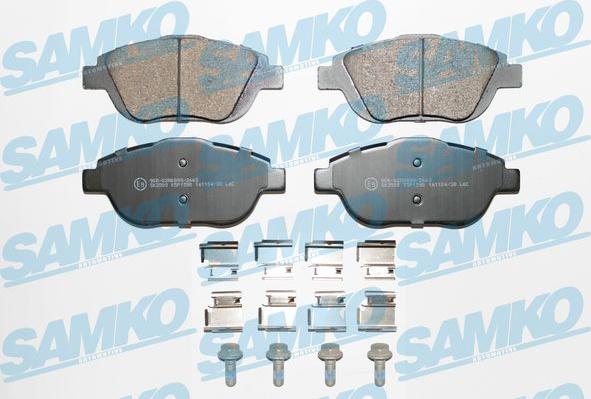 Samko 5SP1590K - Тормозные колодки, дисковые, комплект www.autospares.lv