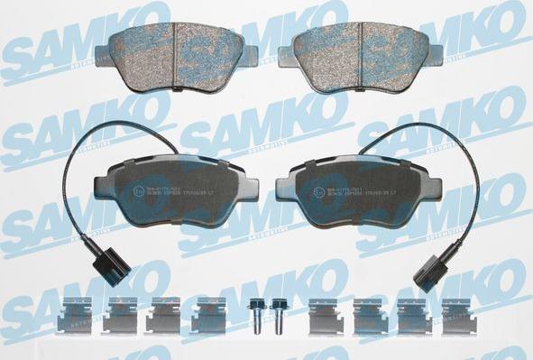 Samko 5SP1656K - Тормозные колодки, дисковые, комплект www.autospares.lv