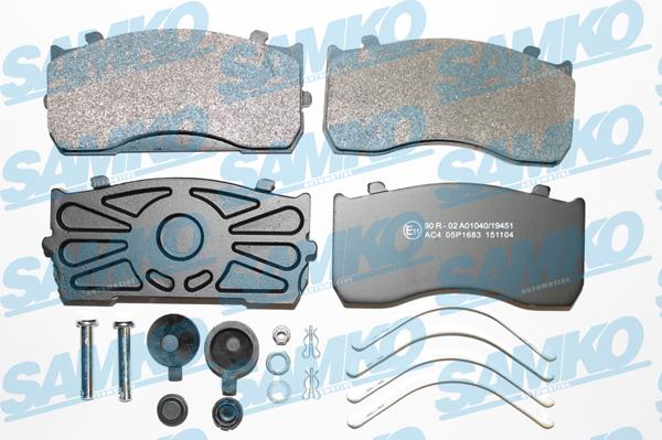 Samko 5SP1683K - Brake Pad Set, disc brake www.autospares.lv