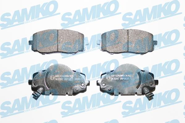 Samko 5SP1633 - Тормозные колодки, дисковые, комплект www.autospares.lv