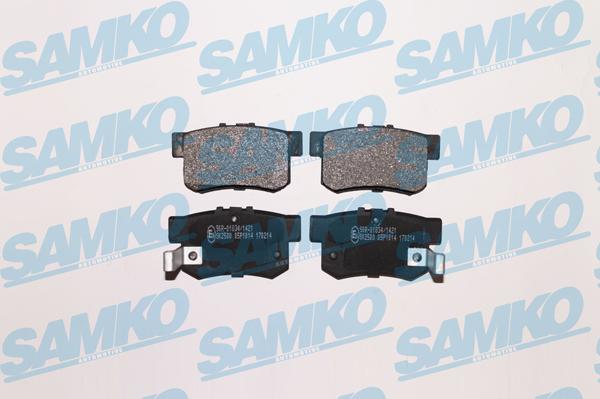 Samko 5SP1014 - Тормозные колодки, дисковые, комплект www.autospares.lv