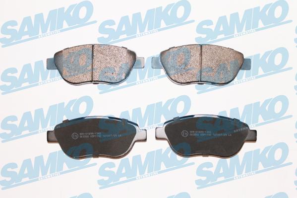 Samko 5SP1192 - Тормозные колодки, дисковые, комплект www.autospares.lv