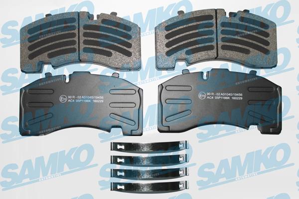 Samko 5SP1186 - Bremžu uzliku kompl., Disku bremzes www.autospares.lv