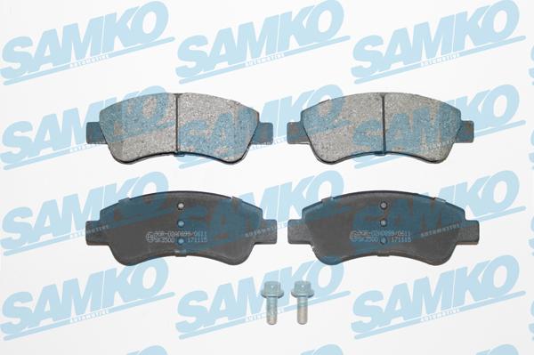 Samko 5SP1188 - Тормозные колодки, дисковые, комплект www.autospares.lv