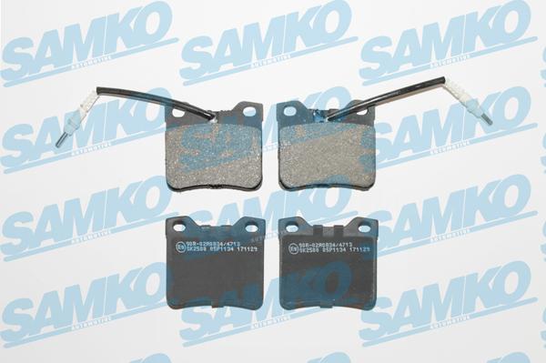 Samko 5SP1134 - Тормозные колодки, дисковые, комплект www.autospares.lv