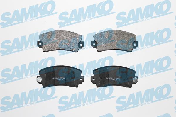 Samko 5SP117 - Тормозные колодки, дисковые, комплект www.autospares.lv