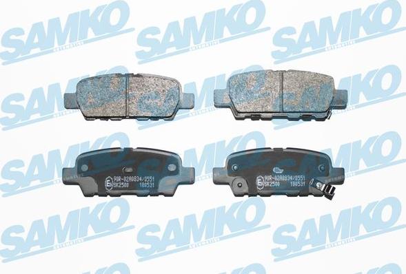 Samko 5SP1862 - Тормозные колодки, дисковые, комплект www.autospares.lv