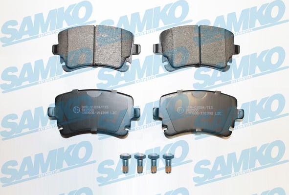 Samko 5SP1398 - Тормозные колодки, дисковые, комплект www.autospares.lv