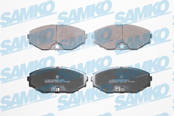 Samko 5SP1357 - Тормозные колодки, дисковые, комплект www.autospares.lv