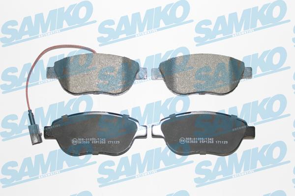 Samko 5SP1268 - Тормозные колодки, дисковые, комплект www.autospares.lv