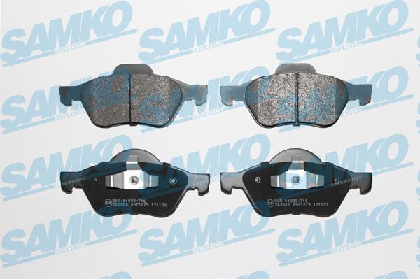 Samko 5SP1279 - Тормозные колодки, дисковые, комплект www.autospares.lv