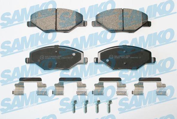 Samko 5SP1795K - Тормозные колодки, дисковые, комплект www.autospares.lv