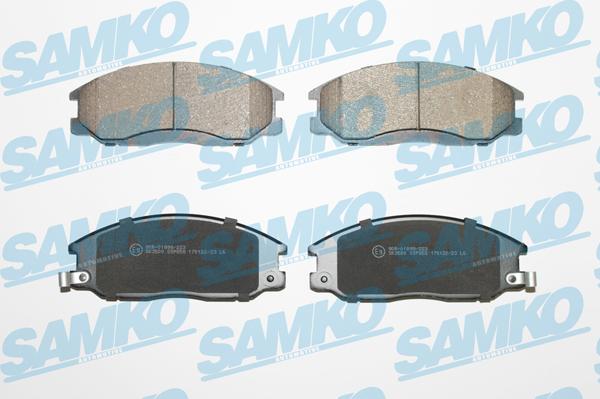 Samko 5SP858 - Тормозные колодки, дисковые, комплект www.autospares.lv