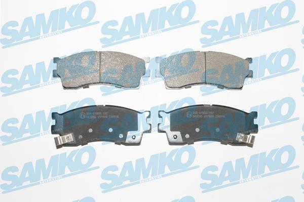 Samko 5SP809 - Тормозные колодки, дисковые, комплект www.autospares.lv