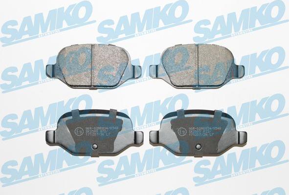 Samko 5SP872 - Тормозные колодки, дисковые, комплект www.autospares.lv