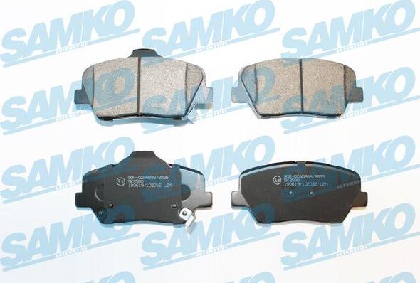 Samko 5SP2032 - Тормозные колодки, дисковые, комплект www.autospares.lv