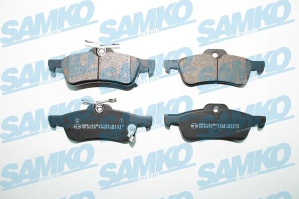 Samko 5SP2076 - Тормозные колодки, дисковые, комплект www.autospares.lv