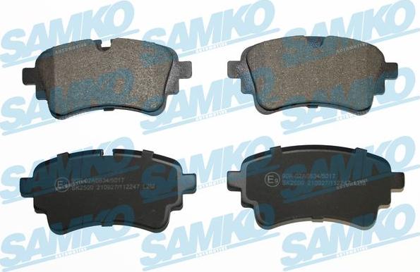 Samko 5SP2247 - Bremžu uzliku kompl., Disku bremzes www.autospares.lv