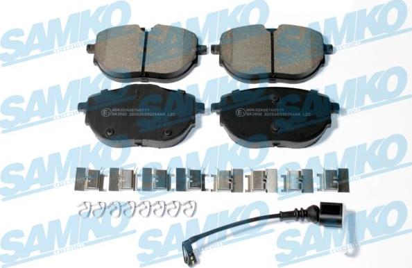 Samko 5SP2254AK - Bremžu uzliku kompl., Disku bremzes www.autospares.lv