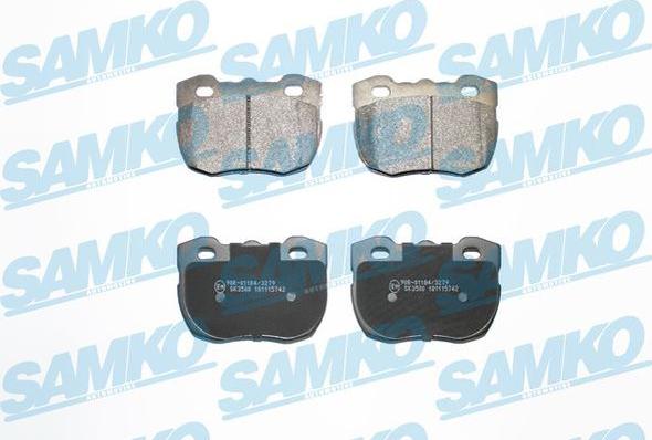 Samko 5SP742 - Тормозные колодки, дисковые, комплект www.autospares.lv