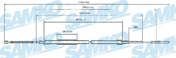 Samko C0955B - Trose, Stāvbremžu sistēma www.autospares.lv