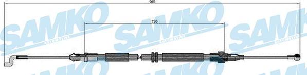 Samko C0973B - Тросик, cтояночный тормоз www.autospares.lv