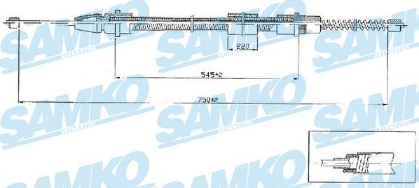 Samko C0634B - Trose, Stāvbremžu sistēma www.autospares.lv