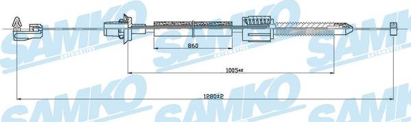 Samko C0093A - Akseleratora trose www.autospares.lv