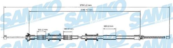 Samko C0166B - Trose, Stāvbremžu sistēma www.autospares.lv