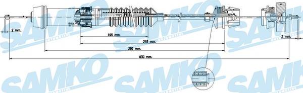 Samko C0162C - Трос, управление сцеплением www.autospares.lv