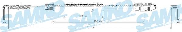 Samko C0369B - Тросик, cтояночный тормоз www.autospares.lv