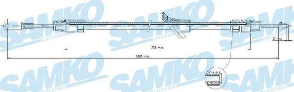 Samko C1695B - Cable, parking brake www.autospares.lv